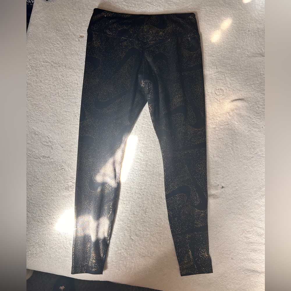 Nike Black Leggings with Gold Dots